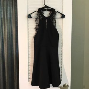 Little black dress with sexy lace back details.
